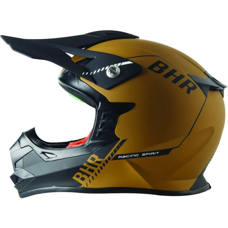 Non Perdere Casco Moto Cross Enduro BHR 812 Off Road Marrone Oro