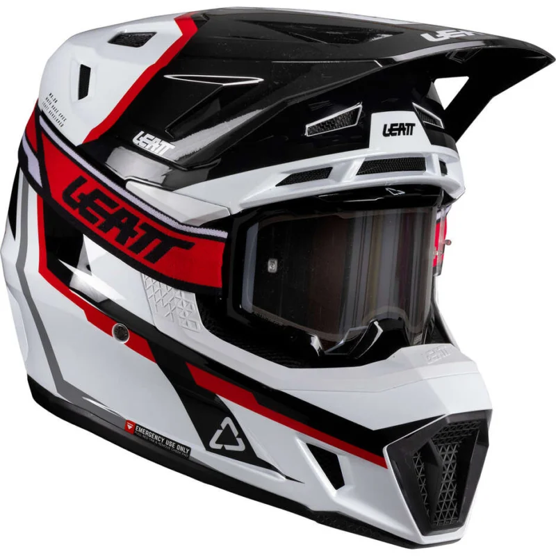 Saldi Casco Moto Cross Enduro con Visiera KIT 7.5 - V26 Leatt Bianco Rosso