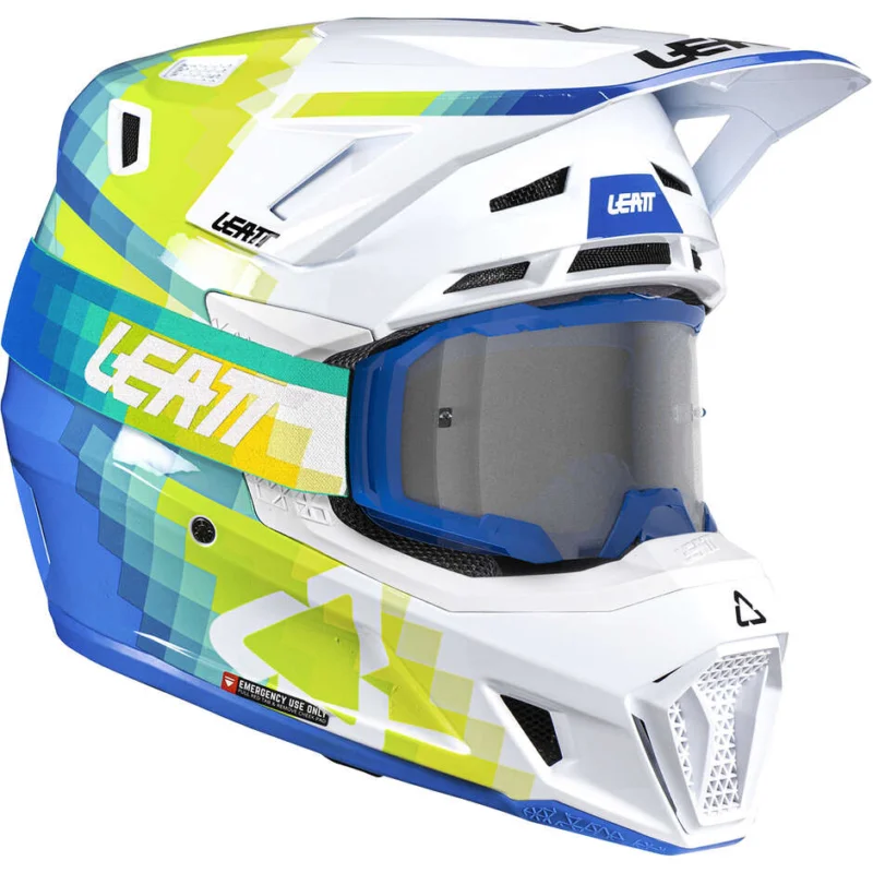 Spedizione Gratuita Casco Moto Cross Enduro con Visiera KIT 7.5 - V26 Leatt Blu