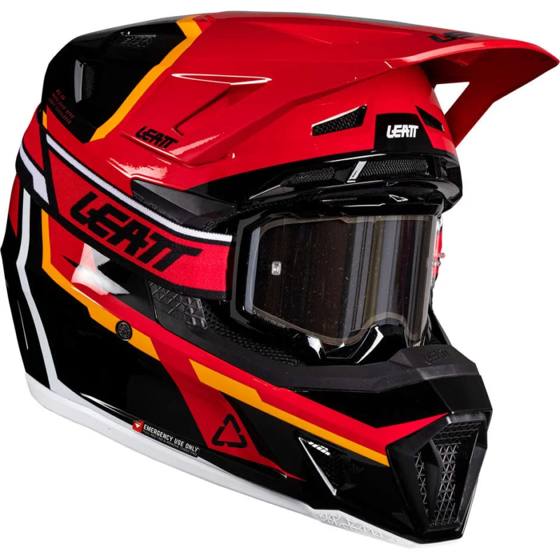 Casco Moto Cross Enduro con Visiera KIT 7.5 - V26 Leatt Rosso Bestseller