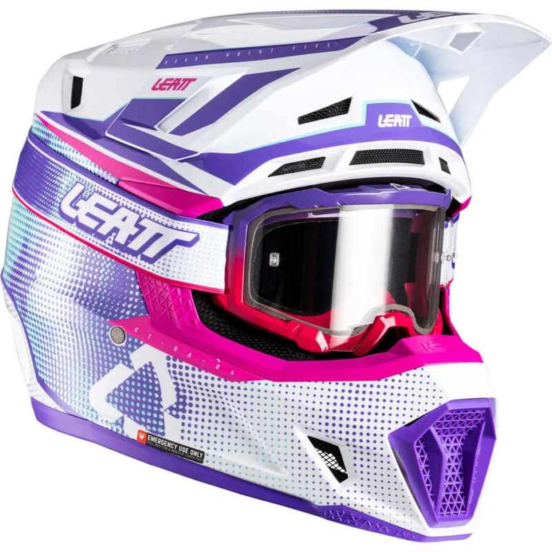 Casco Moto Cross Enduro con Visiera KIT 7.5 - V26 Leatt Viola Solo Oggi