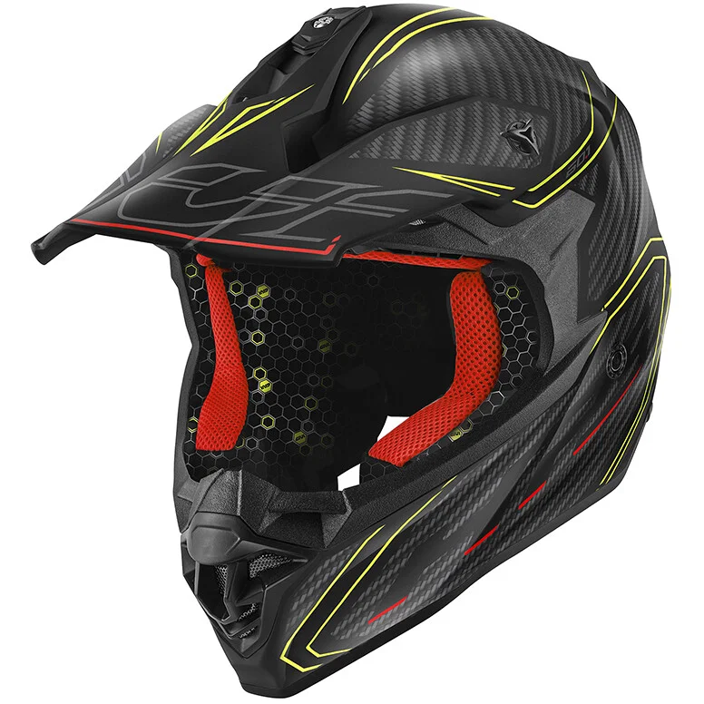 Casco Moto Cross Enduro Givi 60.1 EFFECT Nero Opaco Giallo Rosso Promozione