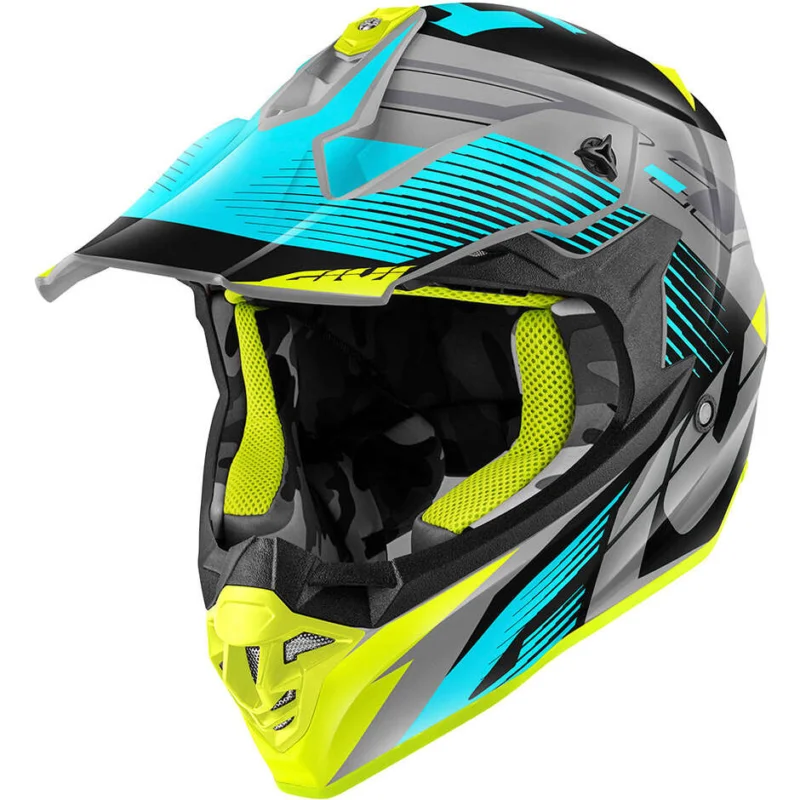 Casco Moto Cross Enduro Givi 60.1 FRESH Azzurro Nero Titanio Quantità Limitata