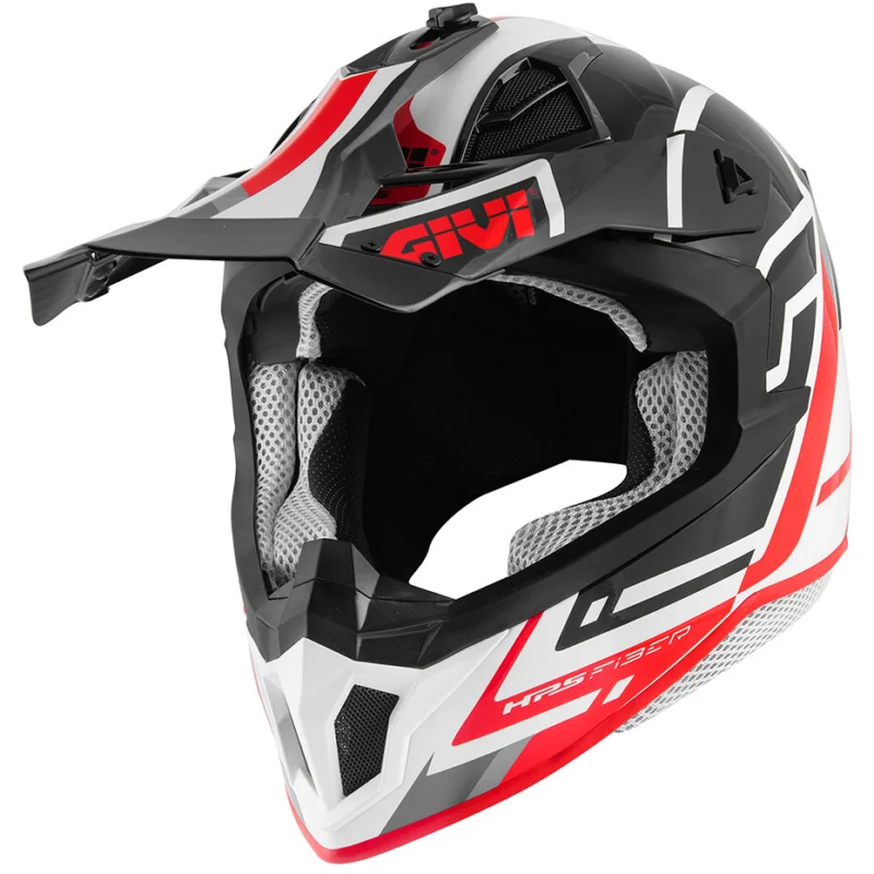 Super Prezzo Casco Moto Cross Enduro Givi 70.1 LOGIC Nero Bianco Rosso