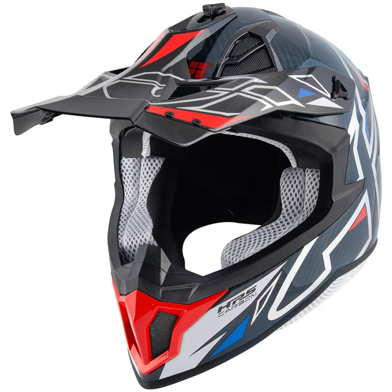 Casco Moto Cross Enduro Givi 70.1 VECTOR Bianco Blu Rosso Offerta Lampo