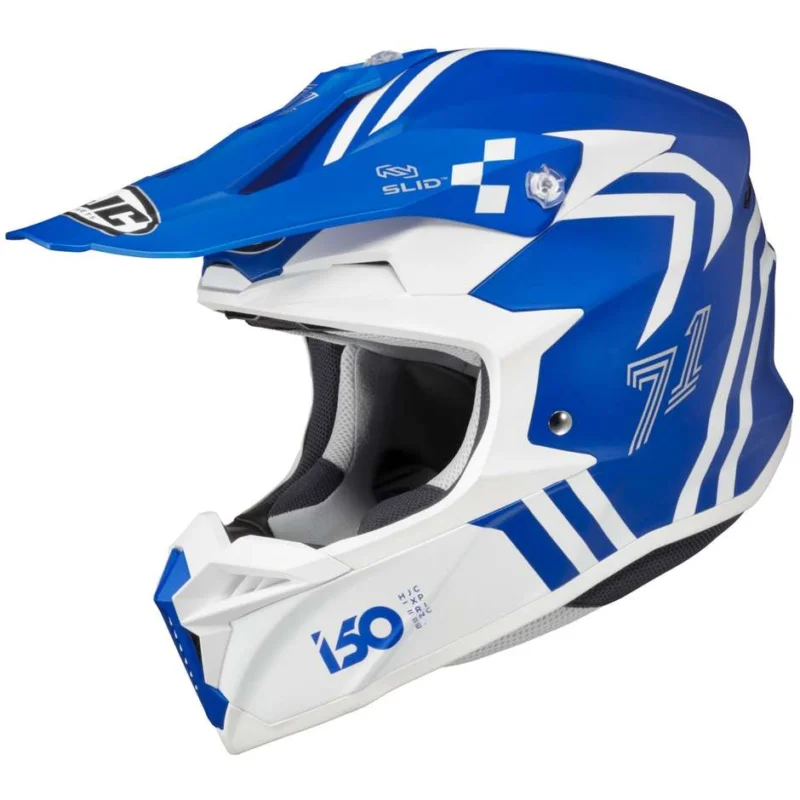 Casco Moto Cross Enduro Hjc i50 HEX MC2SF Bianco Blu Opaco Vendita Finale