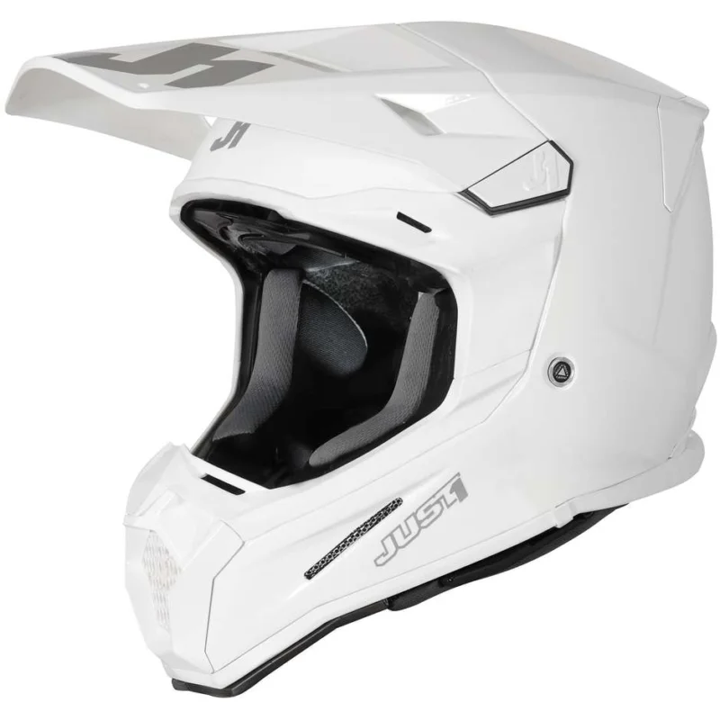 Subito Disponibile Casco Moto Cross Enduro in Carbonio Just1 J22 SOLID Bianco Lucido