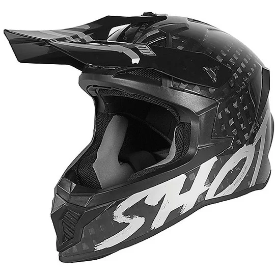 Direttamente Dal Produttore Casco Moto Cross Enduro in Carbonio Shot LITE UNI Carbon Nero