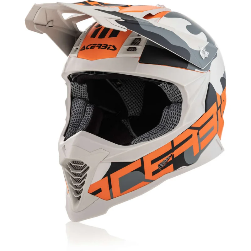 Casco Moto Cross Enduro In Fibra Acerbis X-RACER VTR Arancio Oro Promo Stagionale