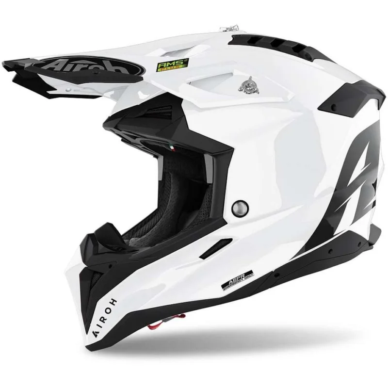 Ultimissimo Modello Casco Moto Cross Enduro In Fibra HPC Airoh AVIATOR 3 Color Bianco