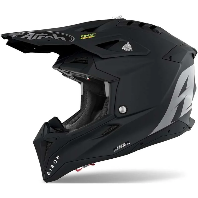 Casco Moto Cross Enduro In Fibra HPC Airoh AVIATOR 3 Color Nero Opaco Di Tendenza