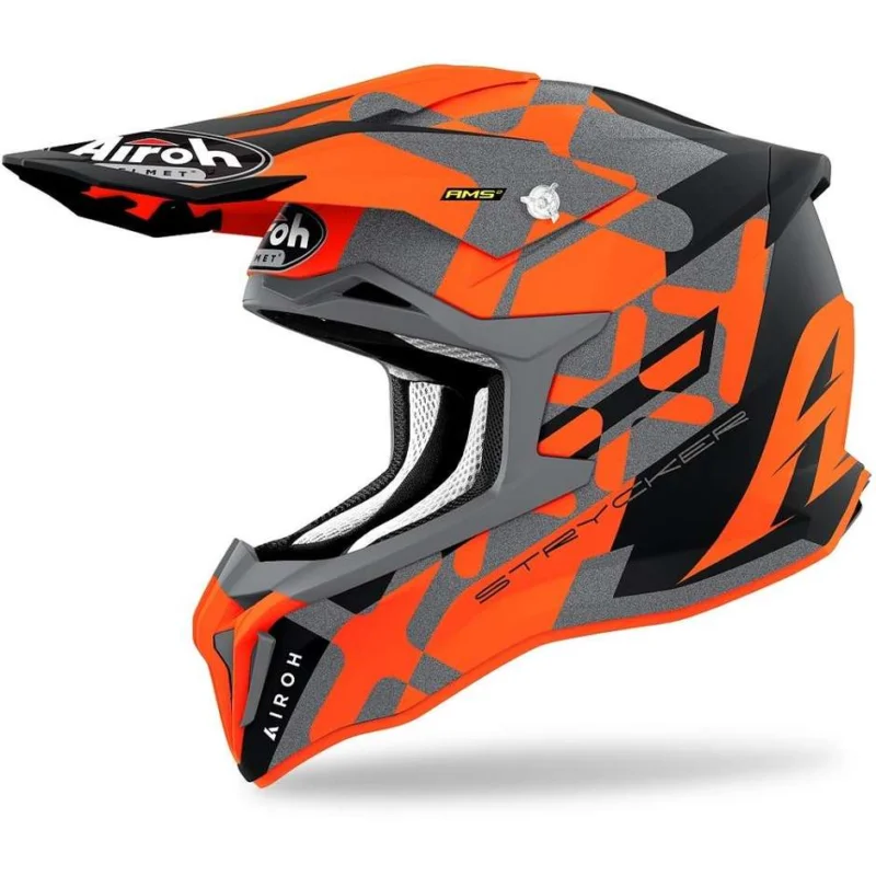 Casco Moto Cross Enduro In Fibra HPC Airoh STRYCKER XXX Arancio Opaco Prezzo Conveniente
