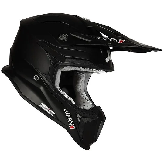 Promo Stagionale Casco Moto Cross Enduro In Fibra Just1 J18 SOLID Nero Opaco