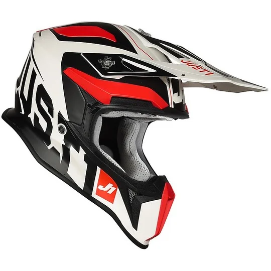 Scelto Dai Clienti Casco Moto Cross Enduro In Fibra Just1 J18 VIRTUAL Rosso Fluo Bianco Opaco