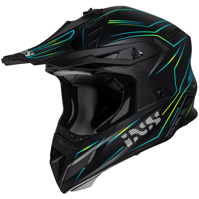 Casco Moto Cross Enduro iXS 189 FG 2.0 Nero Opaco Giallo Fluo Ordina Subito
