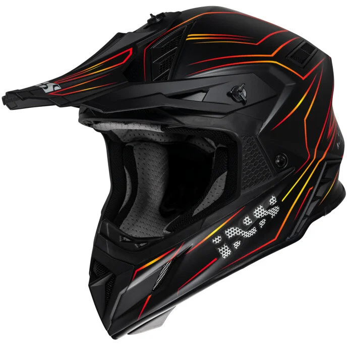 Ultima Occasione Casco Moto Cross Enduro iXS 189 FG 2.0 Nero Opaco Rosso