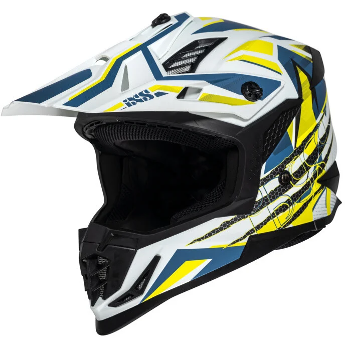 Miglior Prezzo Casco Moto Cross Enduro iXS 363 2.0 Bianco Opaco Blu Giallo Fluo