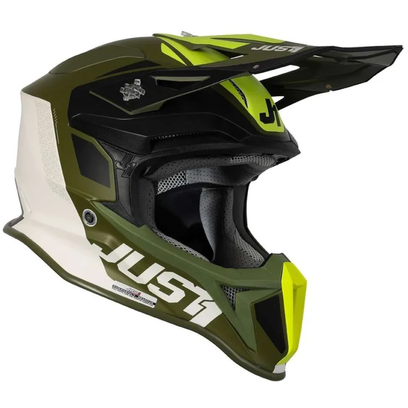 Solo Oggi Casco Moto Cross Enduro Just1 J18 + MIPS PULSAR Army Verde Opaco