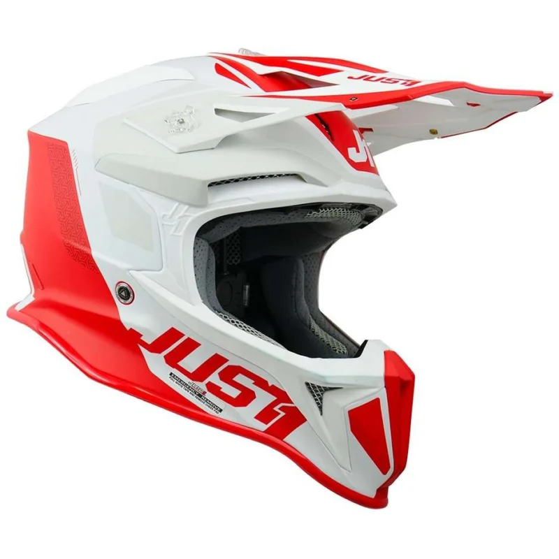Prezzo Di Fabbrica Casco Moto Cross Enduro Just1 J18 + MIPS PULSAR Bianco Rosso Opaco