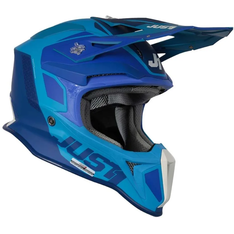 A Buon Prezzo Casco Moto Cross Enduro Just1 J18 + MIPS PULSAR Blu Opaco