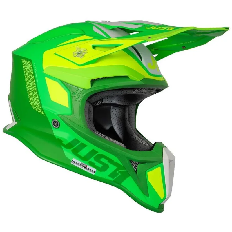Casco Moto Cross Enduro Just1 J18 + MIPS PULSAR Verde Lime Fluo Opaco Scelto Dai Clienti