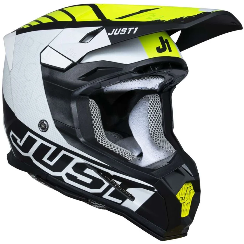 Casco Moto Cross Enduro Just1 J22-f Dynamo Fluo Giallo Bianco Nero Direttamente Dal Produttore