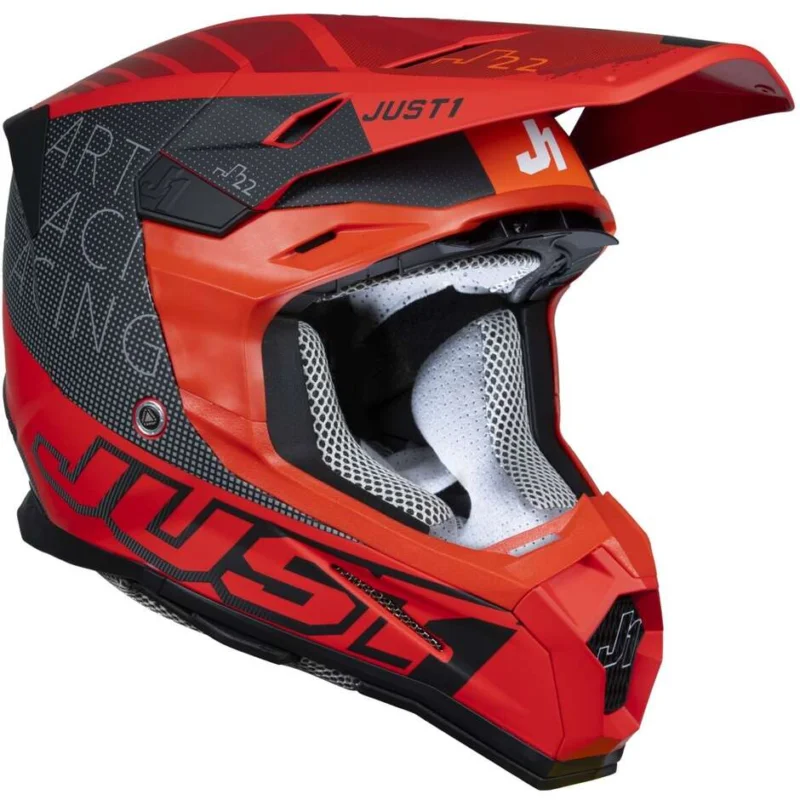 Casco Moto Cross Enduro Just1 J22-f Dynamo Nero Rosso Subito Disponibile