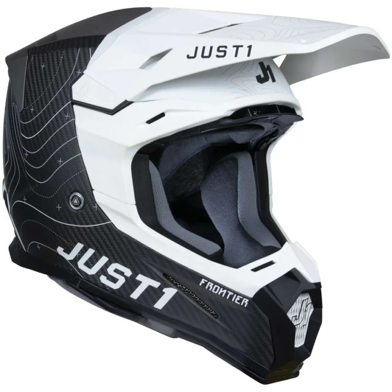 Scelto Dai Clienti Casco Moto Cross Enduro Just1 J22 Frontier Nero Bianco Carbonio 22.06