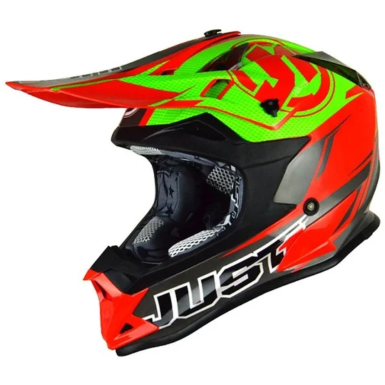 Compra Oggi Stesso Casco Moto Cross Enduro Just 1 J32 Pro Rave Rosso Lime Opaco