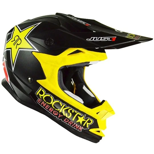 Promozione Esclusiva Casco Moto Cross Enduro Just 1 J32 Pro Rockstar Opaco