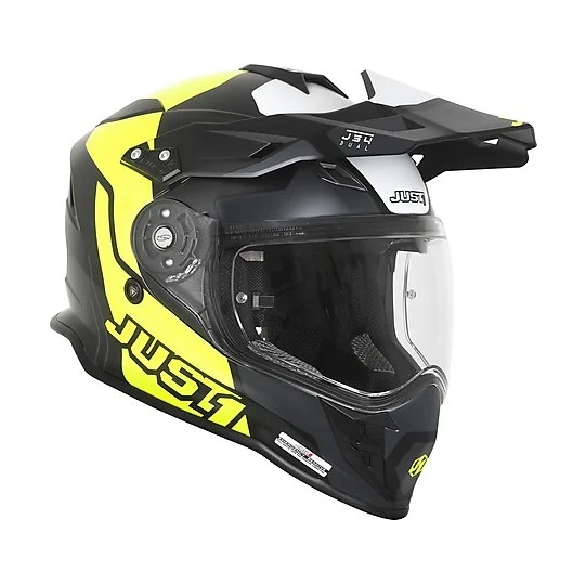 Scelto Dai Clienti Casco Moto Cross Enduro Just1 J34 Pro TOUR Giallo Fluo Nero Opaco