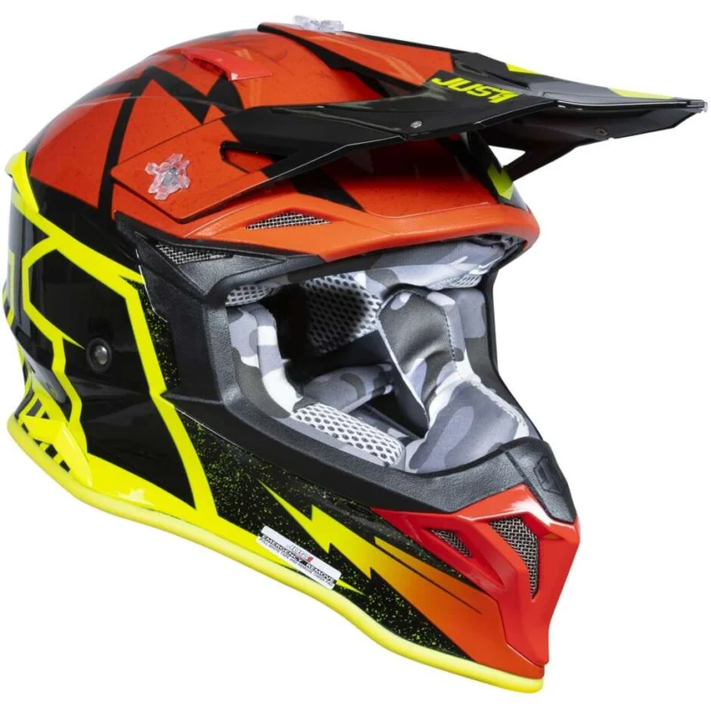 Soddisfatti O Rimborsati Casco Moto Cross Enduro Just1 J39 Poseidon Fluo Giallo Rosso Nero