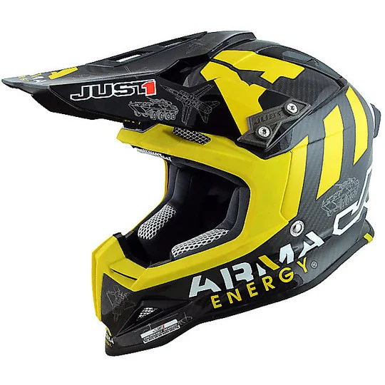 Casco Moto Cross Enduro Just One In Carbonio Colorazione Arma Carbon Lucido Bestseller