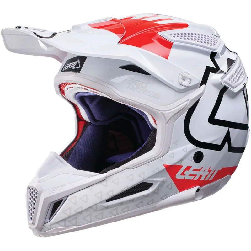 Promozione Esclusiva Casco Moto Cross Enduro Leatt GPX 5.5 v15 Bianco Rosso
