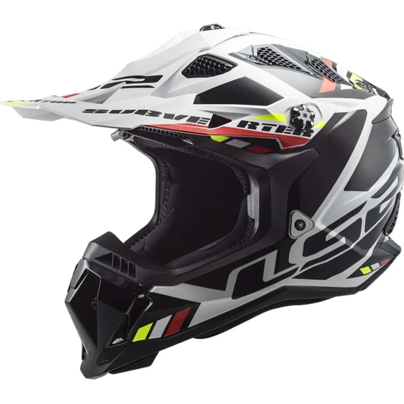 Prezzo Basso Casco Moto Cross Enduro Ls2 MX700 SUBVERTER EVO STOMP Bianco Nero Opaco