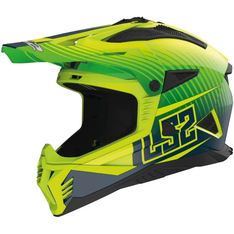 Ordina Subito Casco Moto Cross Enduro Ls2 MX708 FAST 2 DUCK Giallo Verde Fluo Opaco