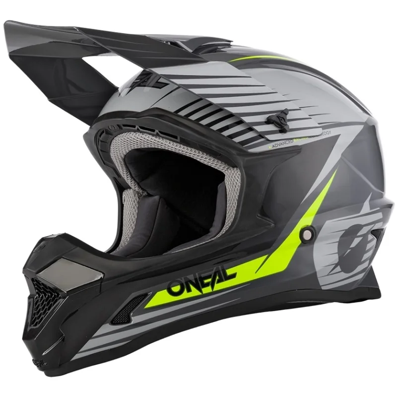 Reso Gratuito Casco Moto Cross Enduro Oneal 1Srs Helmettream Grigio Giallo