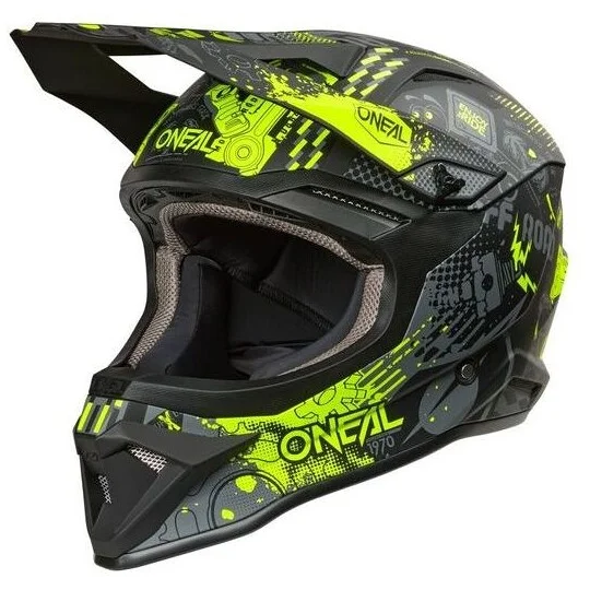 Casco Moto Cross Enduro O'NEAL 1SRS VIBRANT Nero Giallo Fluo Non Perdere