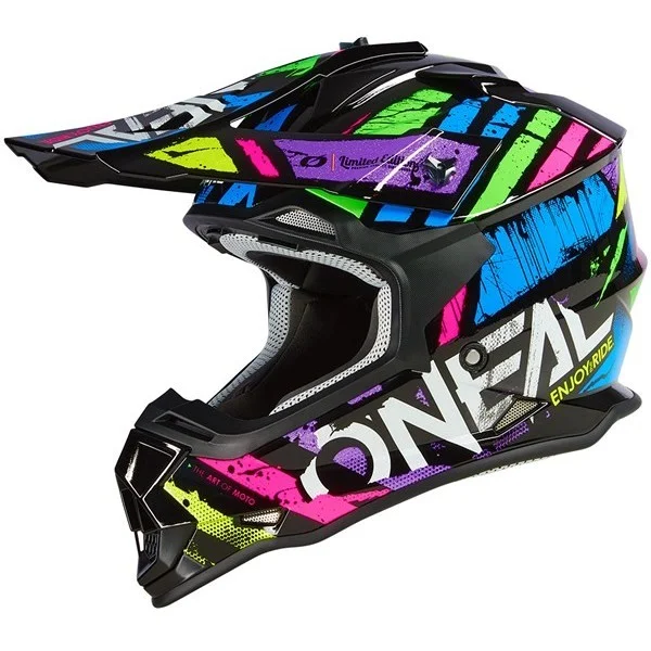 Promozione Casco moto cross Enduro Oneal 2SRS Helmet GLITCH V.23 Multicolor