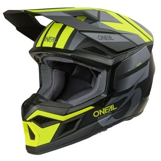 Casco Moto Cross Enduro O'NEAL 3SRS RIDE Nero Grigio Giallo Fluo Occasione