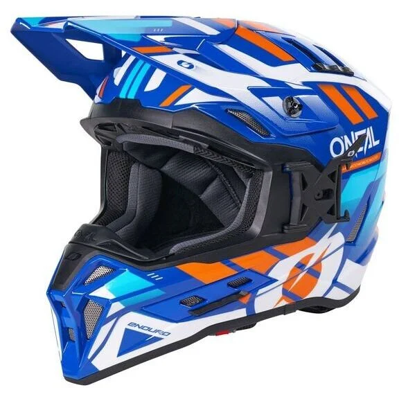 Casco Moto Cross Enduro O'NEAL EX-SRS DUST Blu Arancio Compra Online