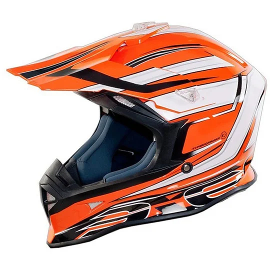 Offerta Limitata Casco Moto Cross Enduro One Racing Tiger Arancio-Bianco New