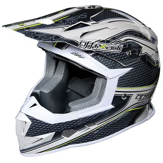 Offerta Casco Moto Cross Enduro One Racing Viper Bianco Grigio