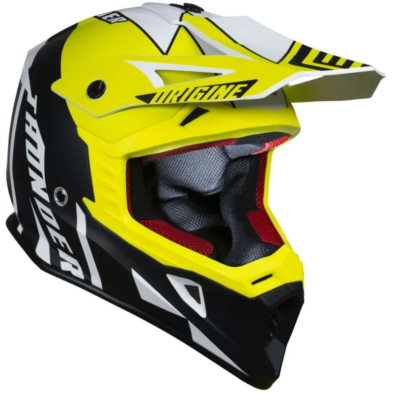 Compra Online Casco Moto Cross Enduro Origine Hero Thunder Giallo Fluo Nero Bianco Opaco
