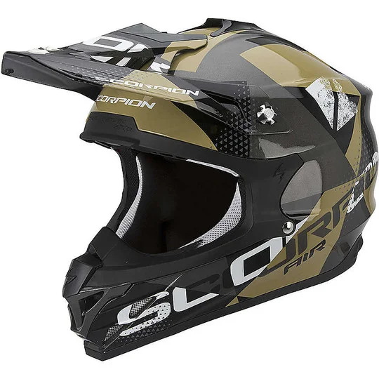 Casco Moto Cross Enduro Scorpion VX-15 Air Akra Nero Ultimissimo Modello