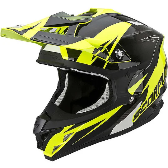 Pagamento Sicuro Casco Moto Cross Enduro Scorpion VX-15 Air Krush Giallo Fluo