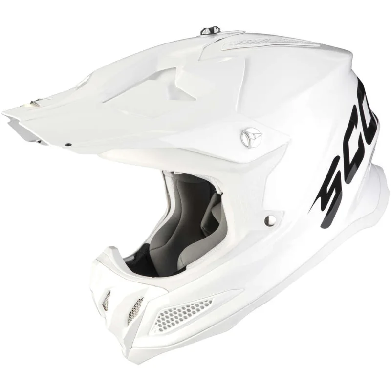 Casco Moto Cross Enduro Scorpion VX-22 AIR SOLID Bianco Reso Gratuito