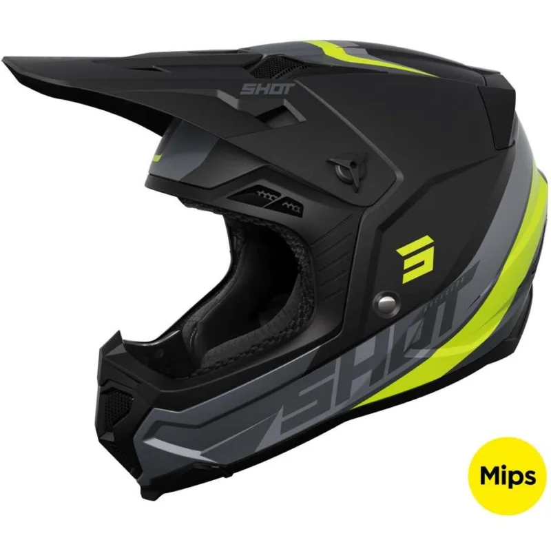 Casco Moto Cross Enduro Shot CORE CUSTOM Giallo Nero Opaco Non Perdere