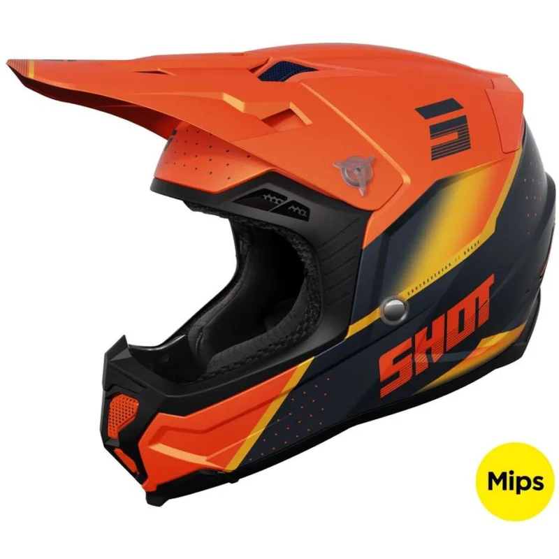 Spedito Oggi Casco Moto Cross Enduro Shot CORE HONOR Arancio Opaco