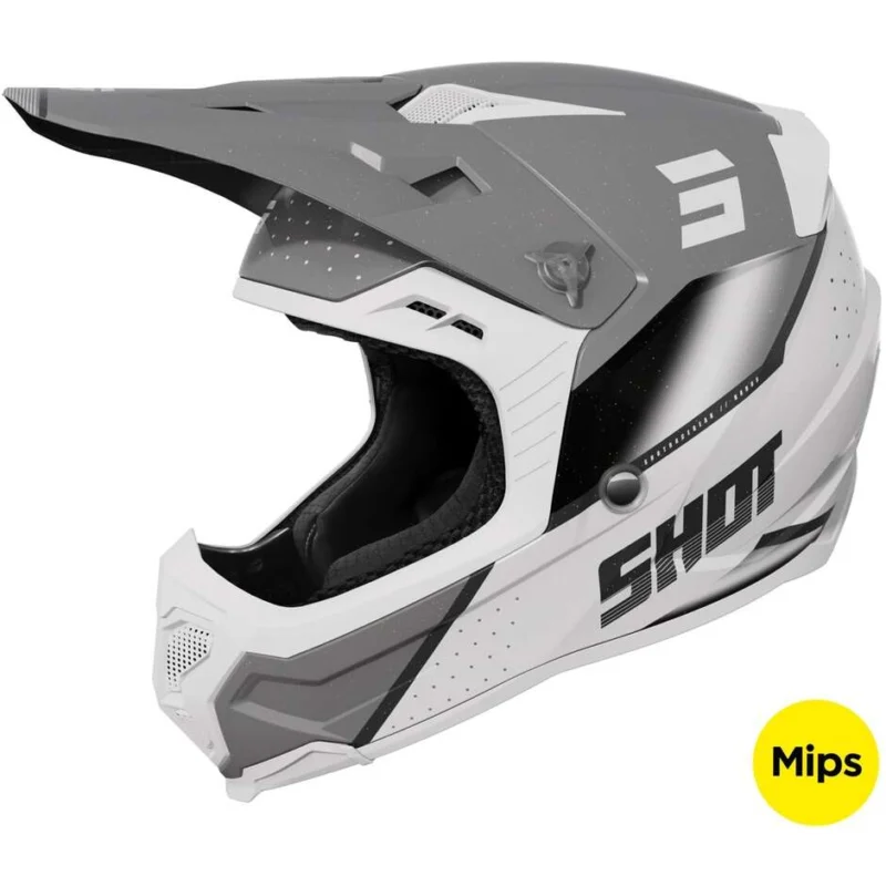 Consegna Rapida Casco Moto Cross Enduro Shot CORE HONOR Grigio Perla